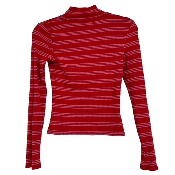 Anthropologie Maeve Red and Pink Ribbed Turtleneck Too Size XS - Picture 2 of 7